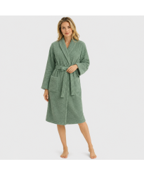 Bathrobe in 100% Cotton Dusty Green